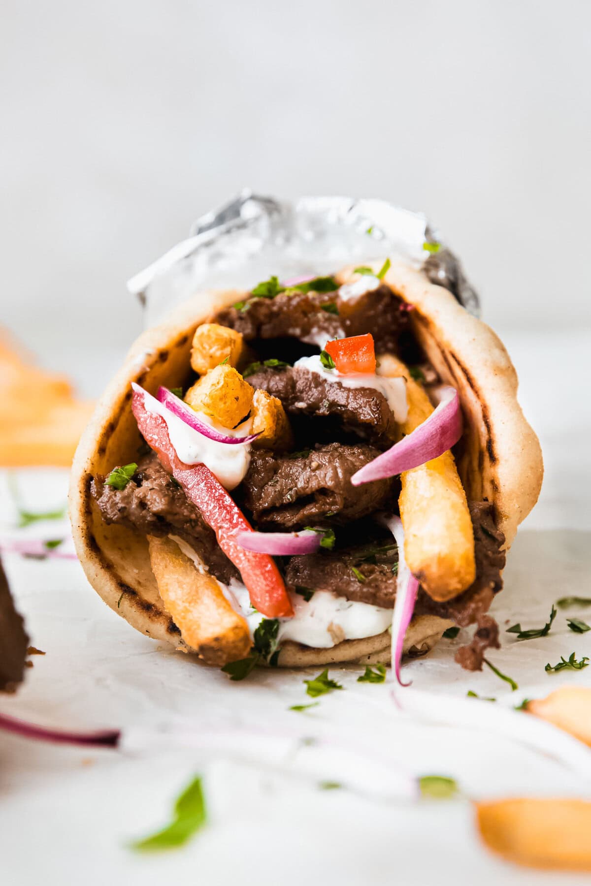 Marinated Beef Souvlaki Wraps