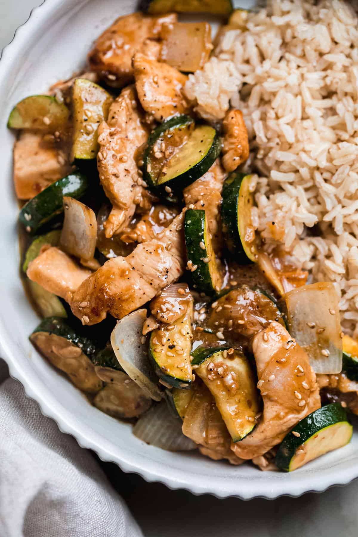 Ponzu Zucchini Stir Fry with Chicken