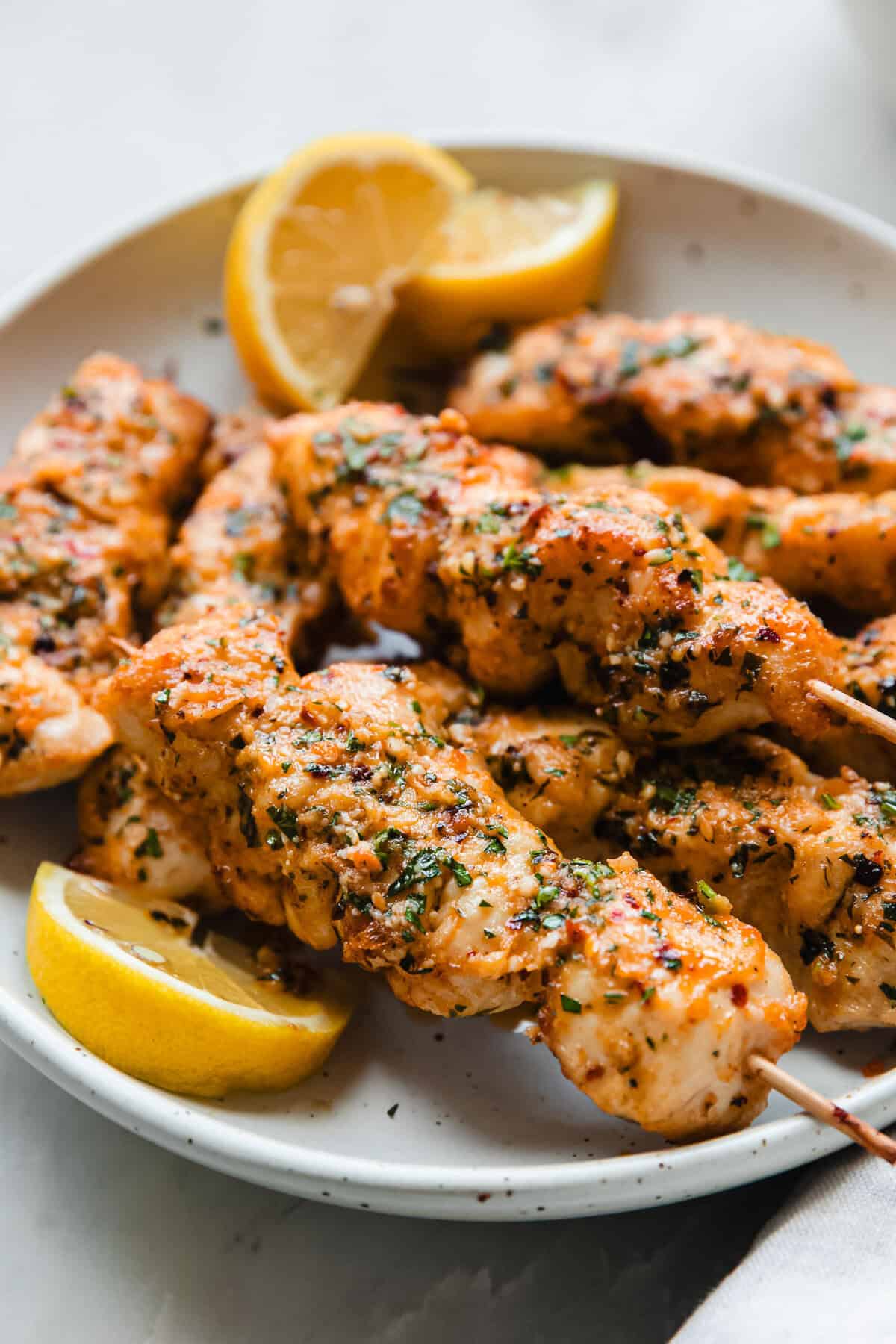 Garlic Parmesan Chicken Skewers
