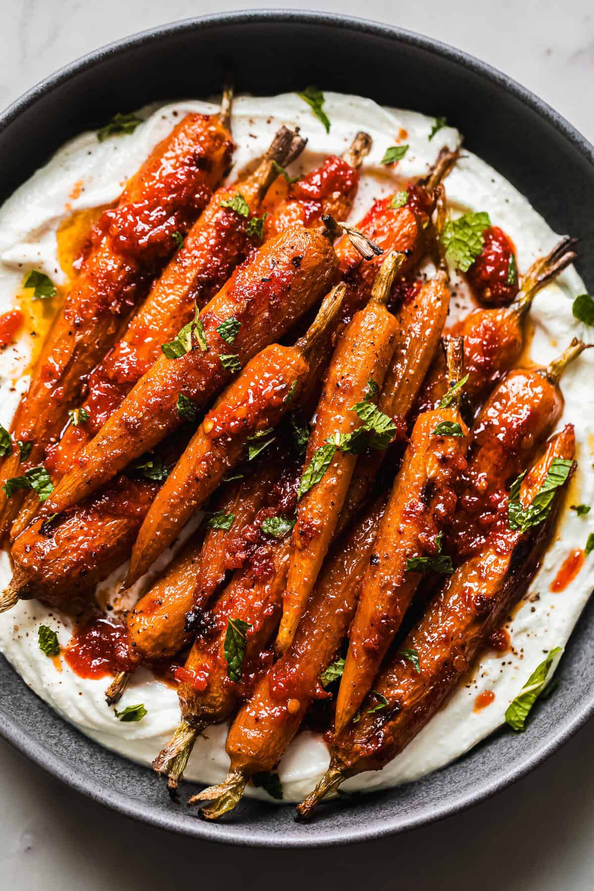 Harissa Roasted Carrots with Whipped Feta