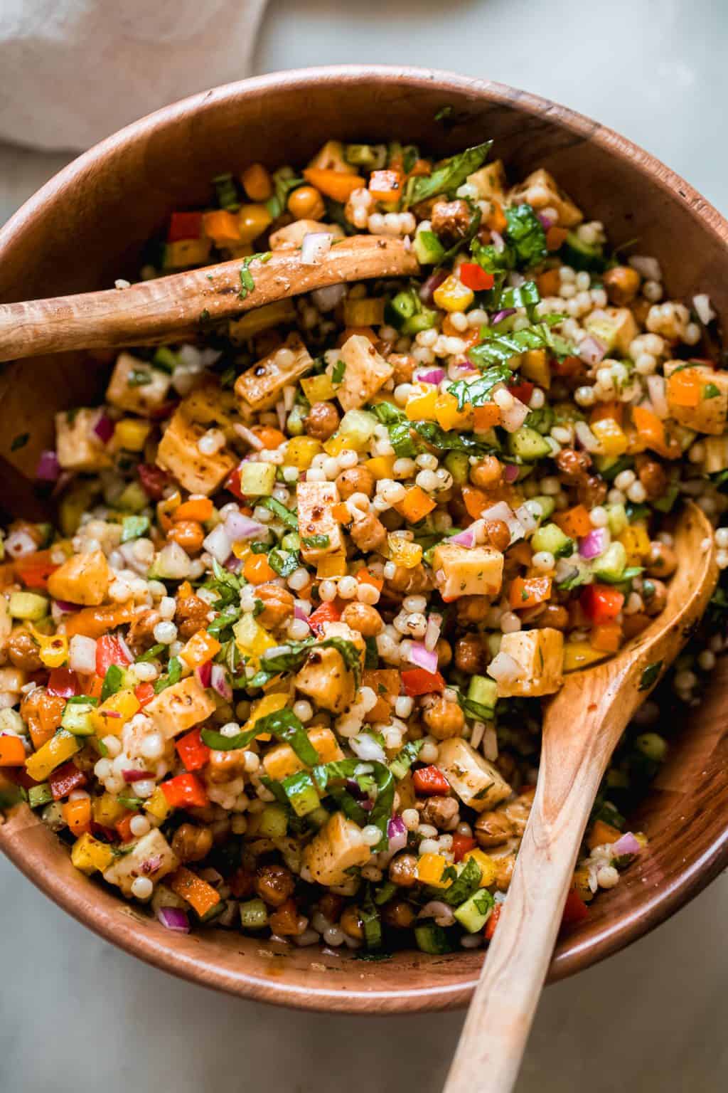 Chopped Halloumi Cheese Salad Lemon Mint Dressing Recipe Little Spice Jar