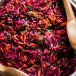 turkish red cabbage salad with servers