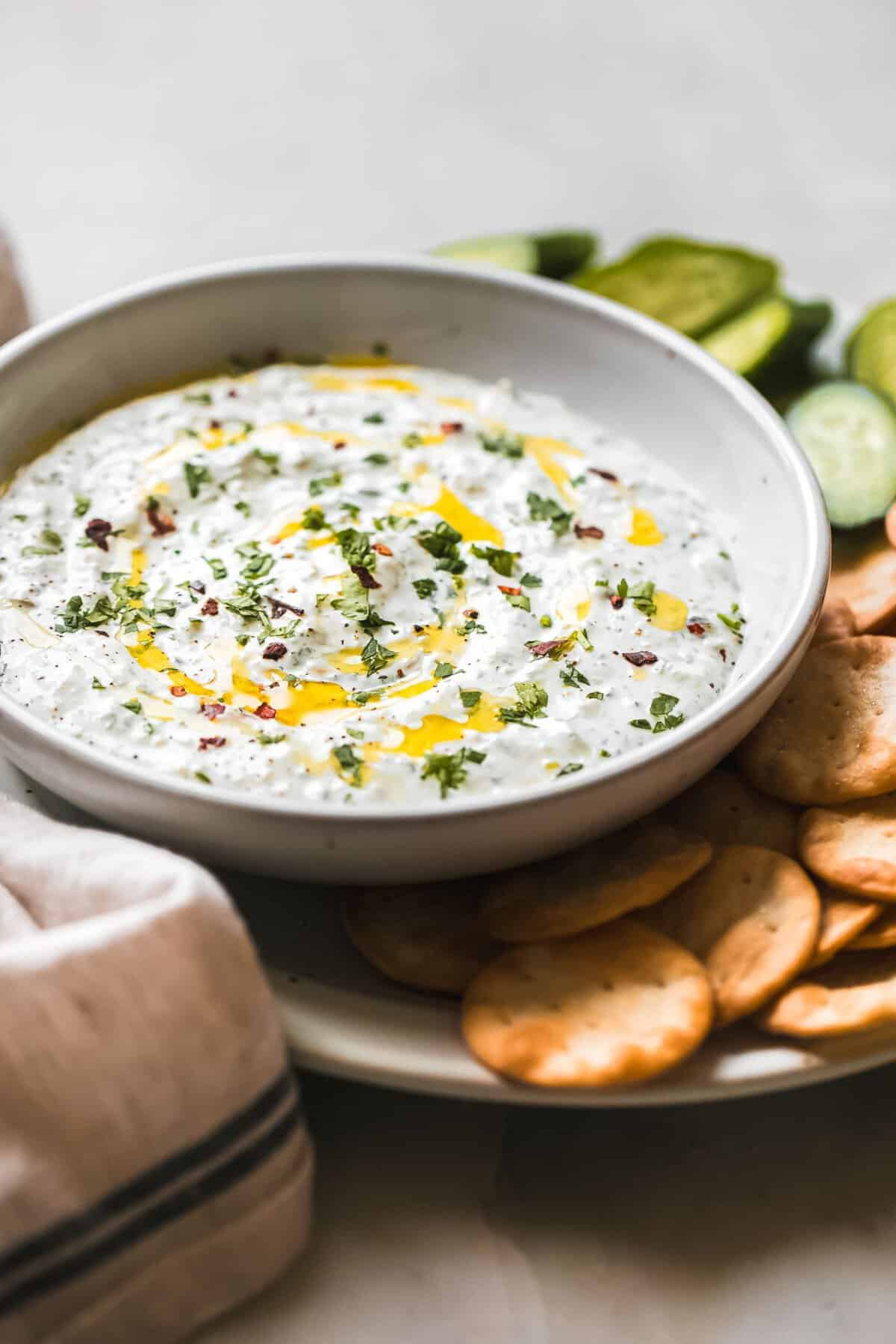 Garlic Labne Labneh Dip Recipe with Roasted Jalapeño | Little Spice Jar