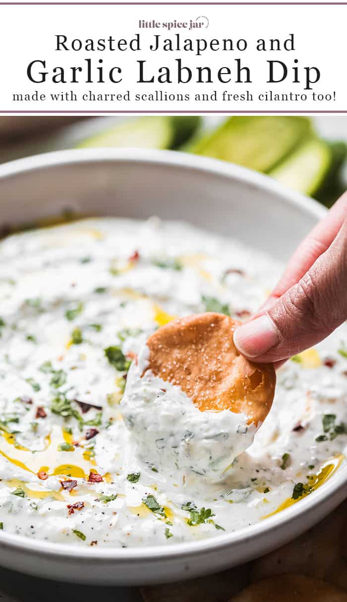 Garlic Labne Labneh Dip Recipe with Roasted Jalapeño | Little Spice Jar
