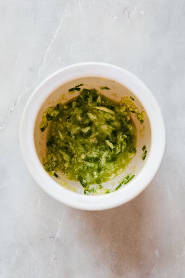 shatta condiment in mortar
