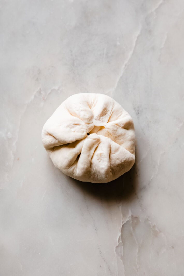 stuffed naan pocket before rolling