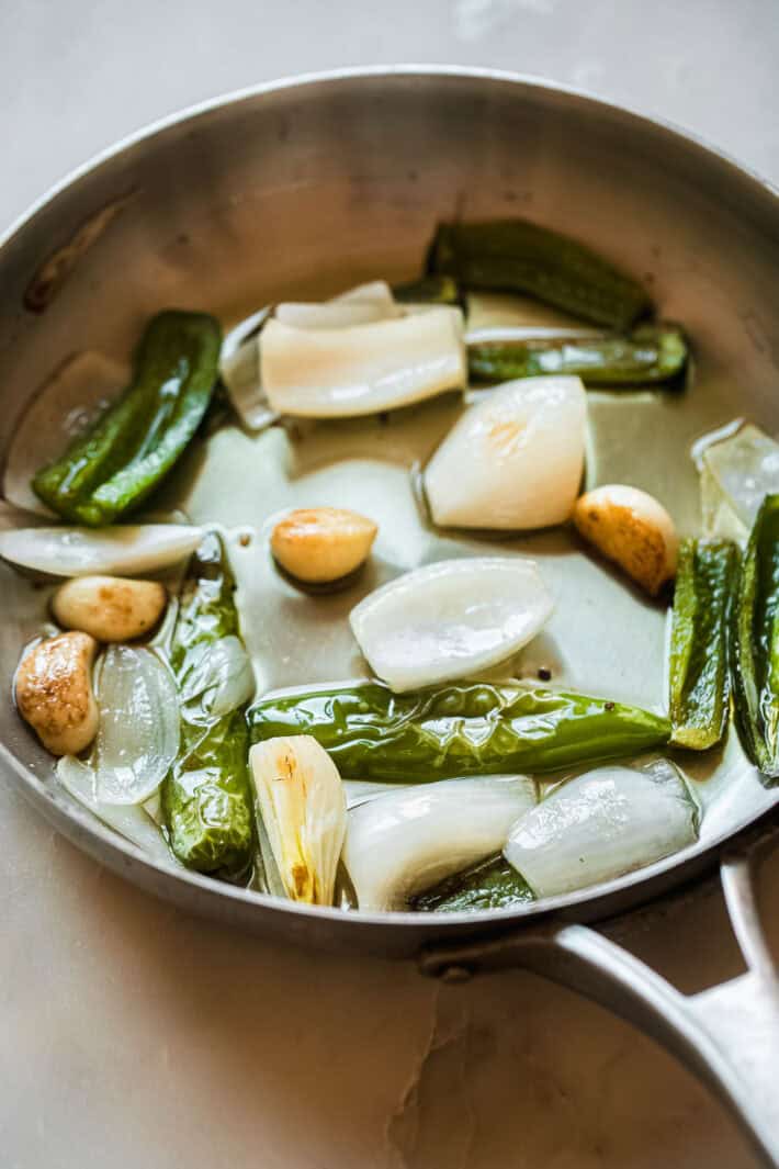 fried onions, garlic, serrano and jalapeno peppers in oil