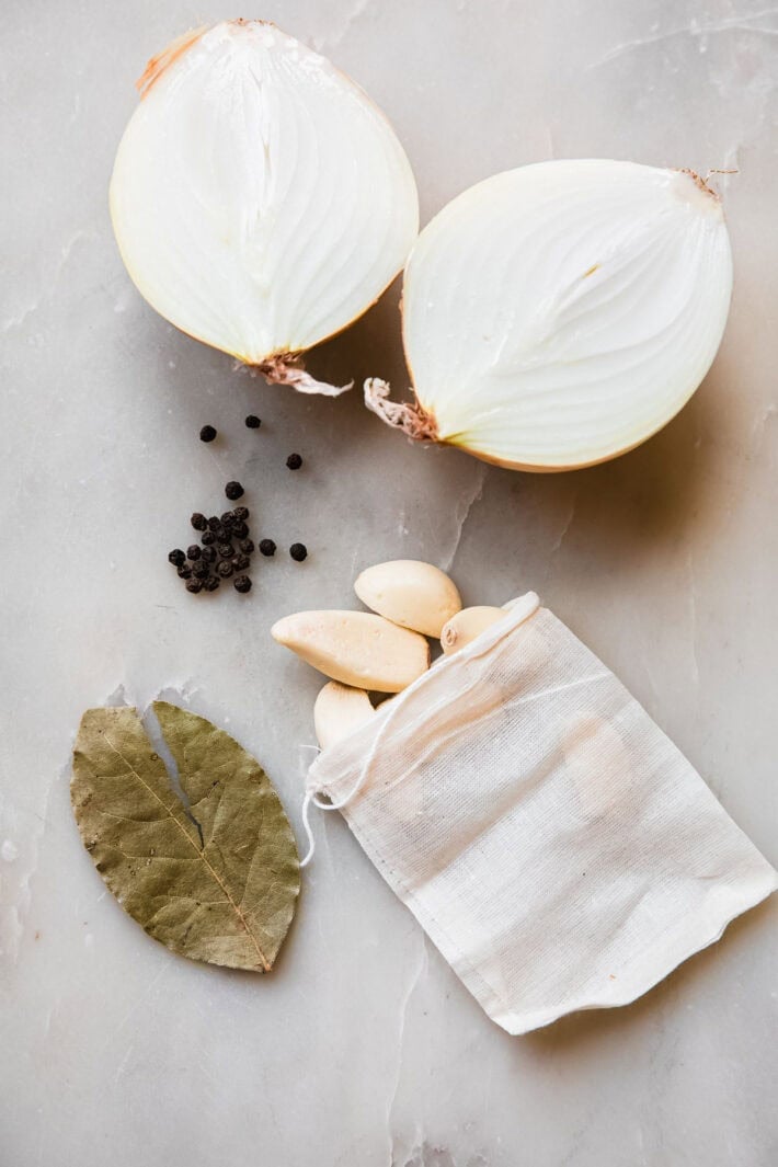 aromatics for bone bone on white marble