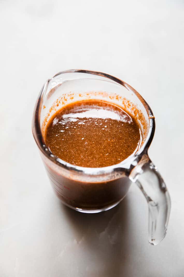 butter, coconut oil, maple syrup, brown sugar, almond butter, and other liquid ingredients for granola