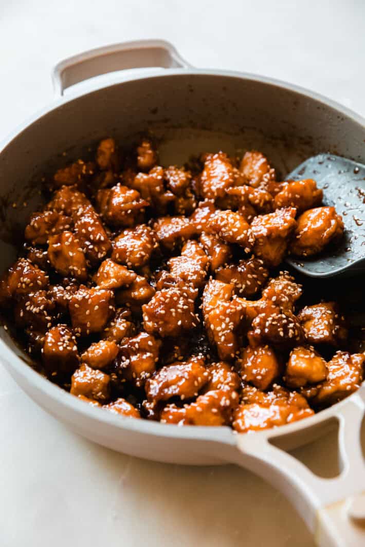 crispy chicken tossed in honey sesame sauce
