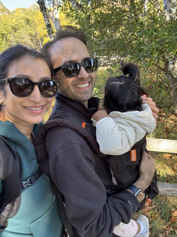 family pic in Maine during fall